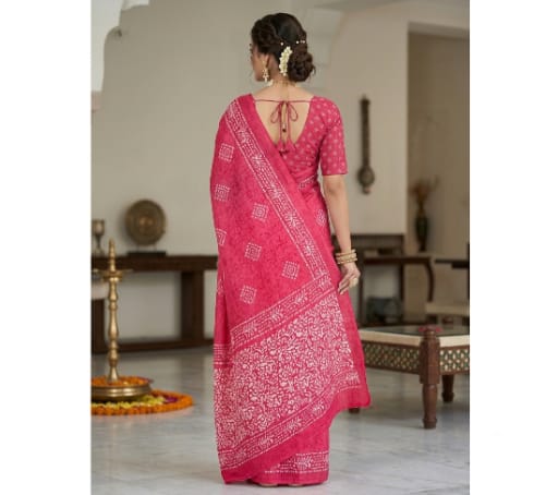 Batik Printed Bandhani Saree