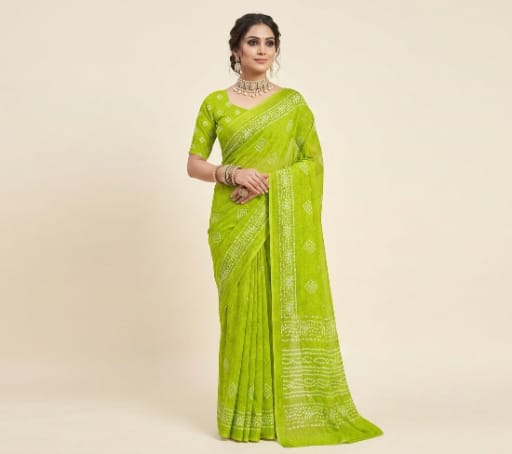 Batik Printed Bandhani Saree