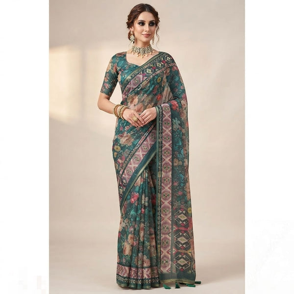 Digital Floral Printed Chiffon Saree