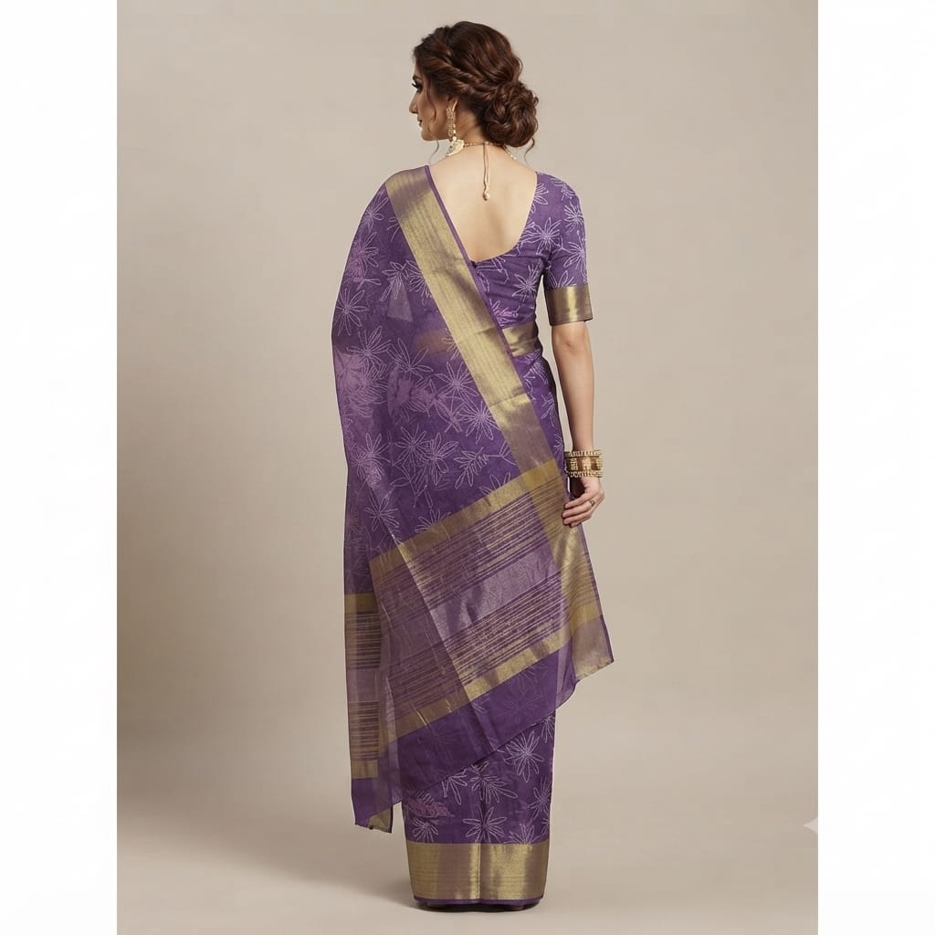 Hand Block Printed Chanderi Silk Saree