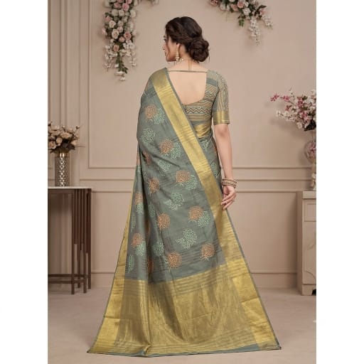 Hand Block Printed Chanderi Silk Saree
