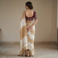 Crush Georgette Leaf Work Saree