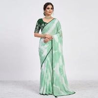 Crush Georgette Leaf Work Saree