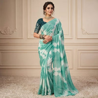 Crush Georgette Leaf Work Saree