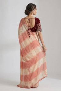 Crush Georgette Leaf Work Saree