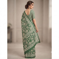 Hand Block Printed Cotton Mulmul Saree