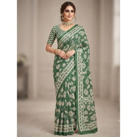 Hand Block Printed Cotton Mulmul Saree