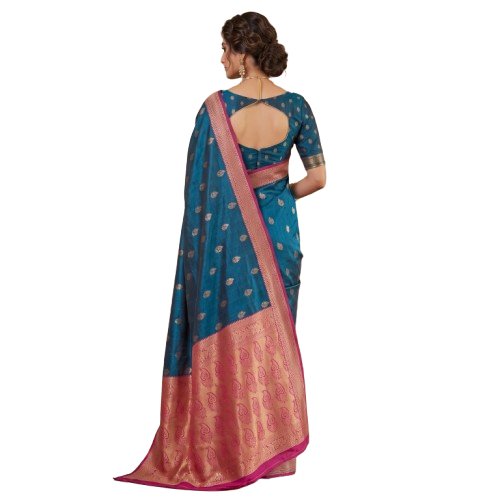 Traditional Zari Woven Kanjeevaram Silk Saree.