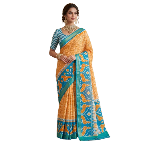 Ikat Handloom Cotton Saree