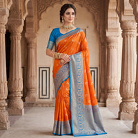 Traditional Zari Woven Kanjeevaram Silk Saree.