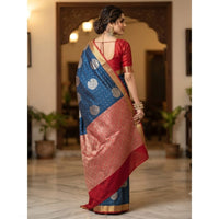Traditional Zari Woven Kanjeevaram Silk Saree.