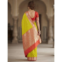 Traditional Zari Woven Kanchipuram Silk Saree.