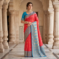 Traditional Zari Woven Kanjeevaram Silk Saree.