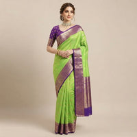 Traditional Zari Woven Kanchipuram Silk Saree.