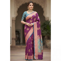 Traditional Zari Woven Kanjeevaram Silk Saree.