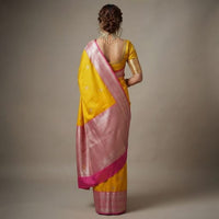 Traditional Zari Woven Gadwal Semi Pattu Saree.