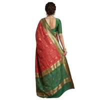 Traditional Zari Woven Gadwal Semi Pattu Saree.