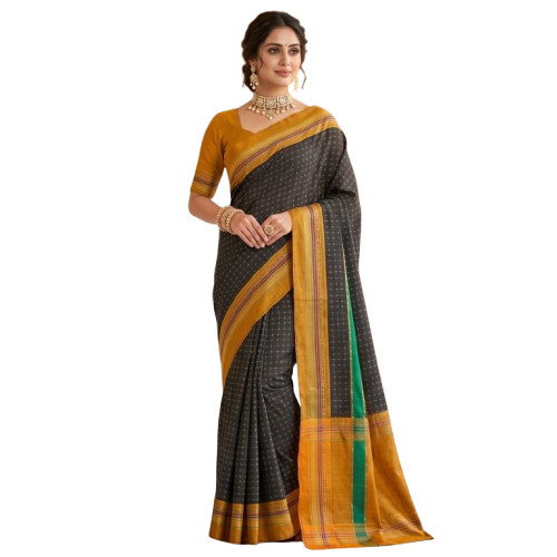 Traditional Narayanpet Checked Ilkal  Saree