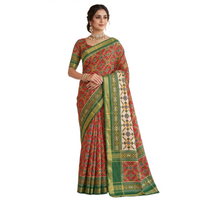 Patola Ikat Geometric Print Saree