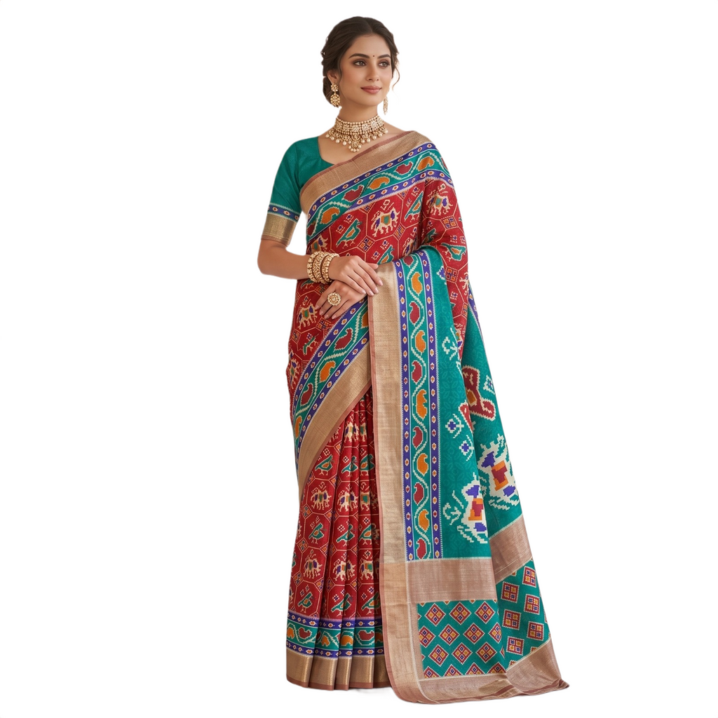 Butterfly Print Patola Style Saree.