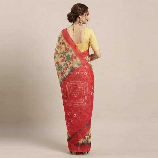Kalamkari and Block Print Casual Saree.