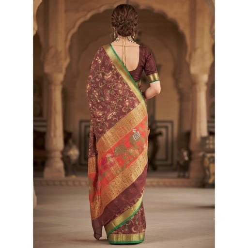 Kalamkari Patola Fusion Saree