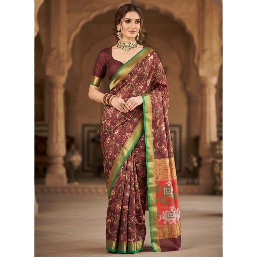Kalamkari Patola Fusion Saree