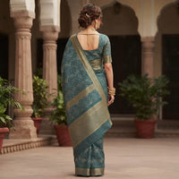 Bandhani-inspired Geometric Grid Saree