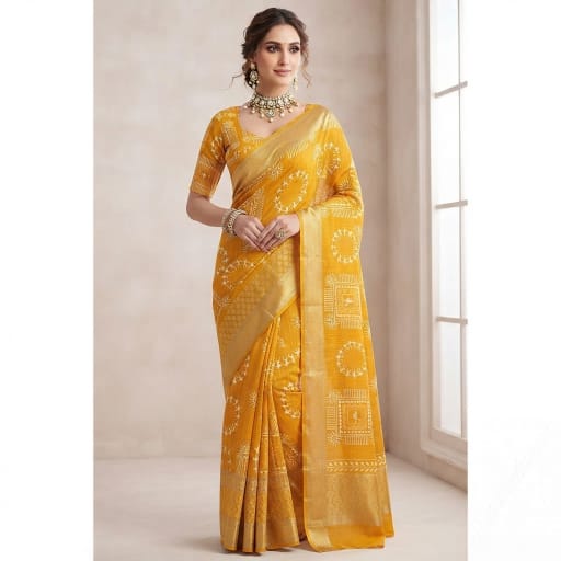 Warli Folk Art Casual Wear Saree.