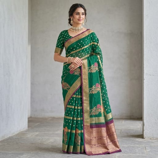 Paithani Bandhani Fusion Saree