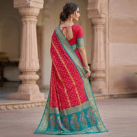 Paithani Bandhani Fusion Saree