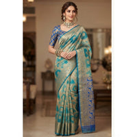 Organza Linen-Silk Batik Print Saree