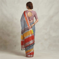 Chanderi Silk-Cotton Multi-Stripe Pallu Saree