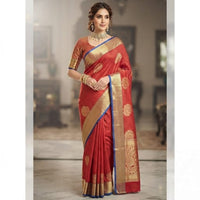 Traditional Zari Woven Kanjeevaram Silk Saree.