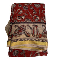Kalamkari Printed Jari Kota Cotton Saree
