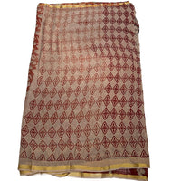 Kalamkari Printed Jari Kota Cotton Saree