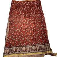 Kalamkari Printed Jari Kota Cotton Saree