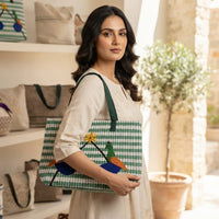HUZUR JI Women's Jute Tote Bag
