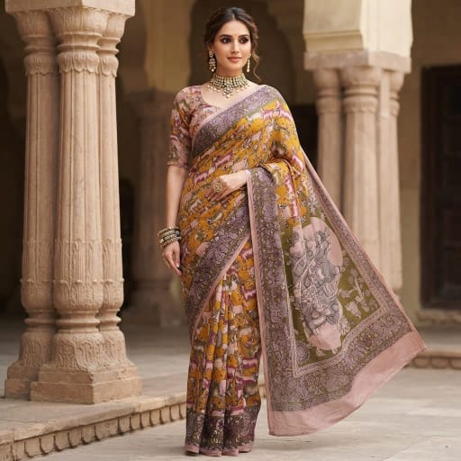 new collection -kalankari cotton saree