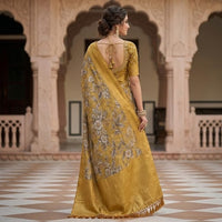 Antique Crisp Golden Bloom Saree.