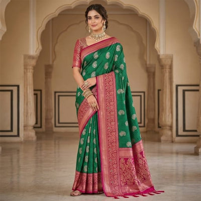 Emerald  Mayura Pattu Saree