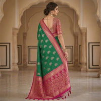 Emerald  Mayura Pattu Saree
