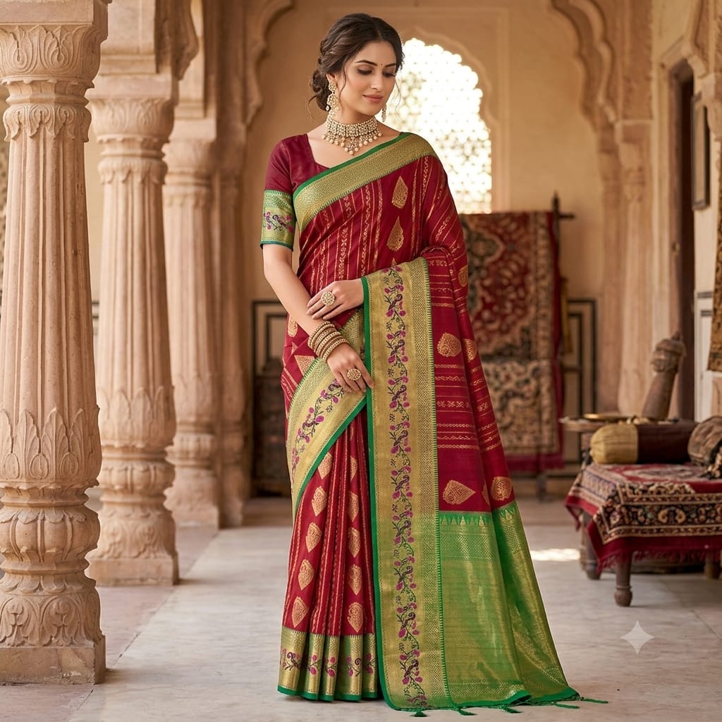 Kukuma Butta Pattu Saree.