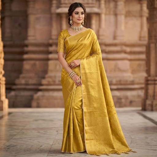 Golden Woven Handloom Pattu Saree.