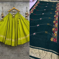 Ghoomar Style Heavy Roman Silk