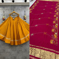 Ghoomar Style Heavy Roman Silk