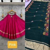 Ghoomar Style Heavy Roman Silk