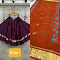 Ghoomar Style Heavy Roman Silk