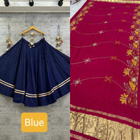 Ghoomar Style Heavy Roman Silk