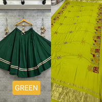 Ghoomar Style Heavy Roman Silk